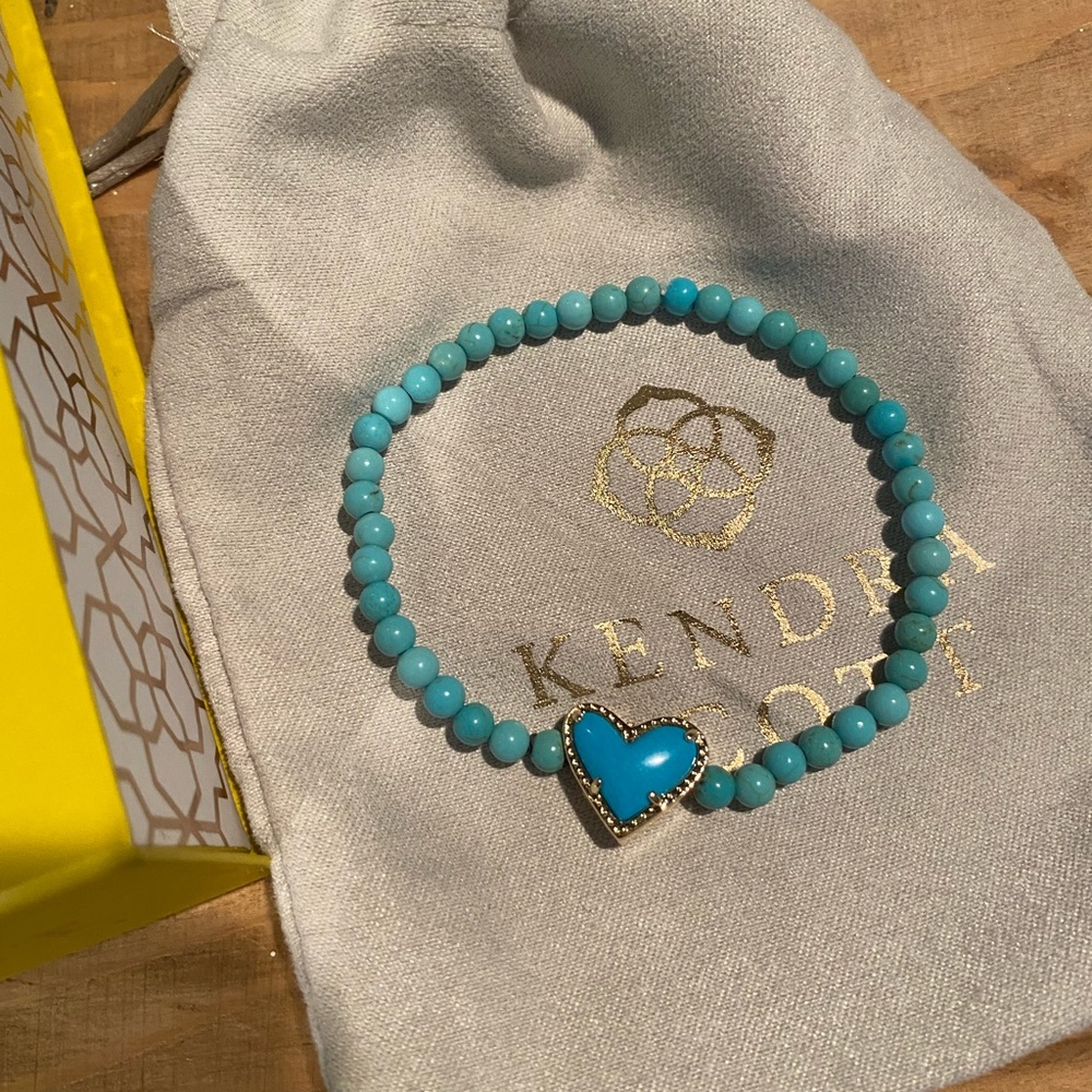 Kendra Scott Ari Gold Stretch bracelet in turq New Arrival on KS site.